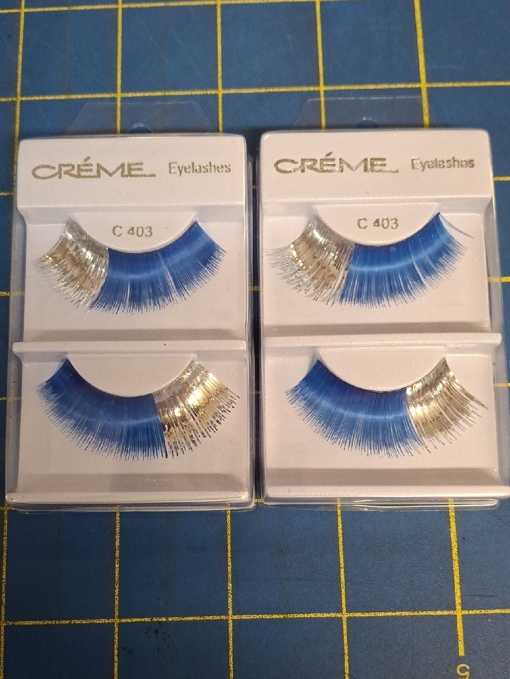 Crème Blue & Gold Dramatic False Eyelashes (C403) - Set of 2